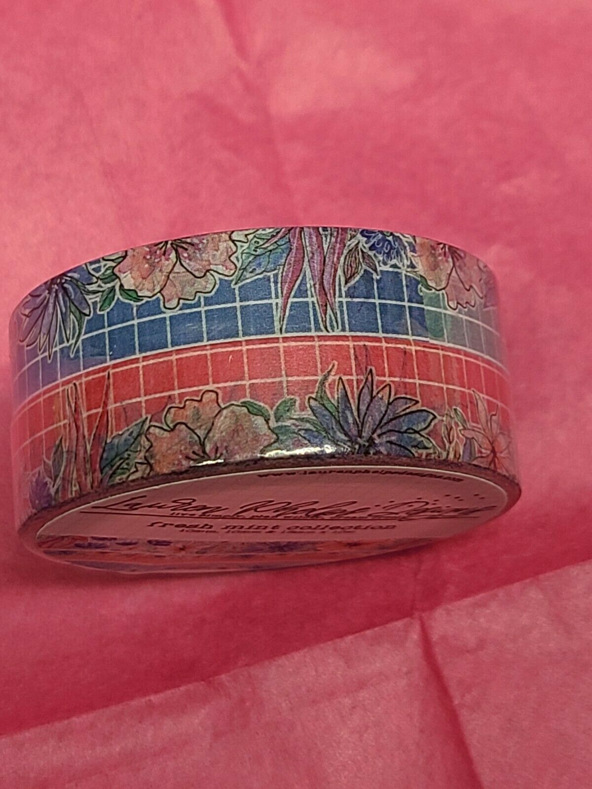 Lauren Phelps Designs Frish Mint Floral Grid Washi Tape