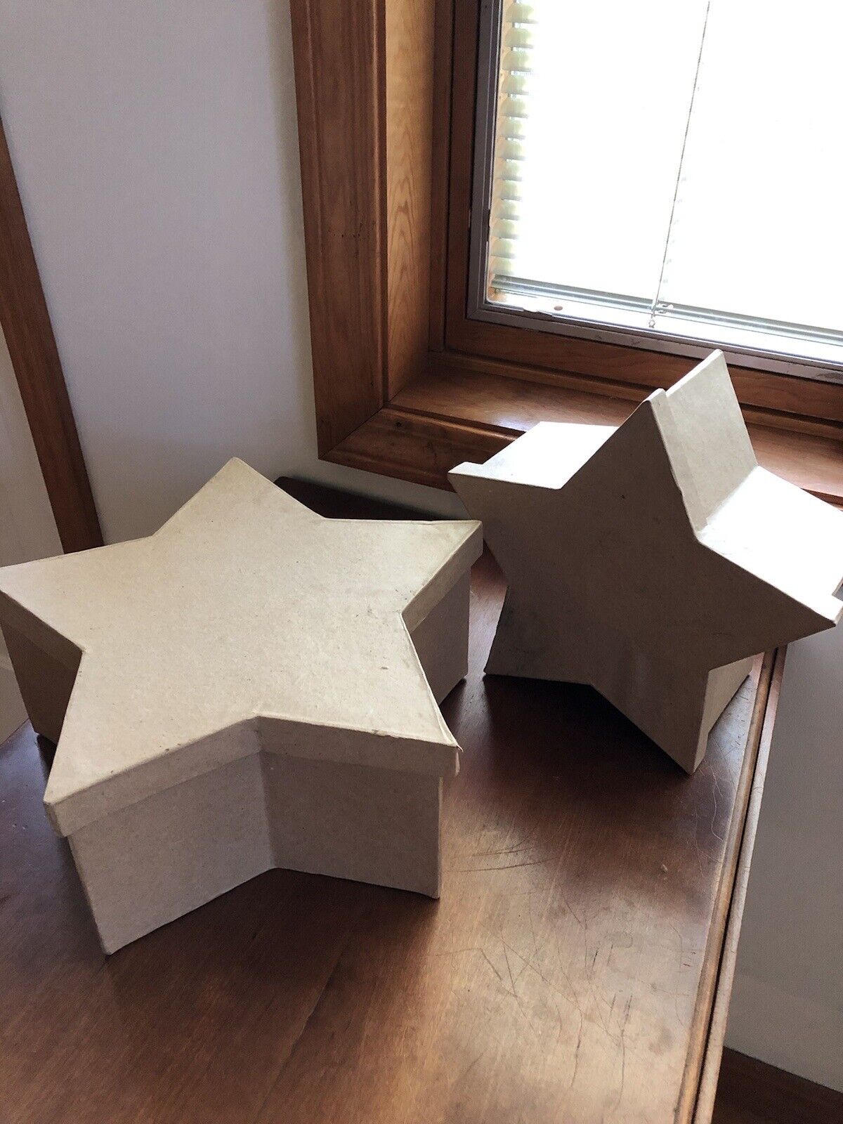 Unfinished Paper Mache Star Nesting Boxes | 2 Boxes