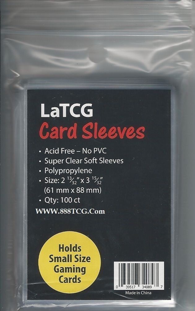 100 Latcg Clear Yugioh/vanguard Small Size Card Soft Penny Sleeves - 61 X 88 Mm