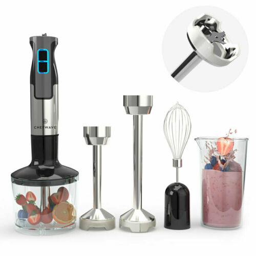 Chefwave 500 Watt 9 Speed Immersion Hand Blender With Various Attachments