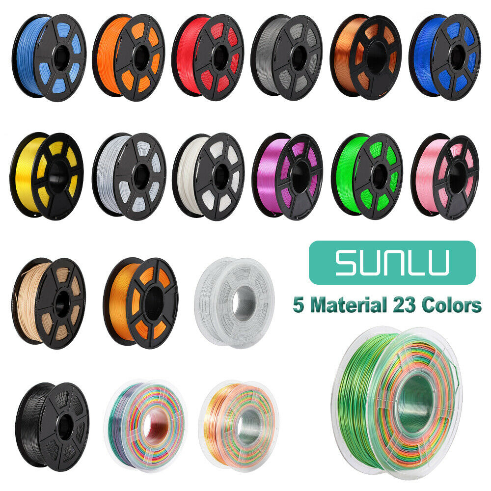 Sunlu 3d Printer Filament Pla Petg Silk Pla+ 1.75mm 1kg Spool Multiple Colour