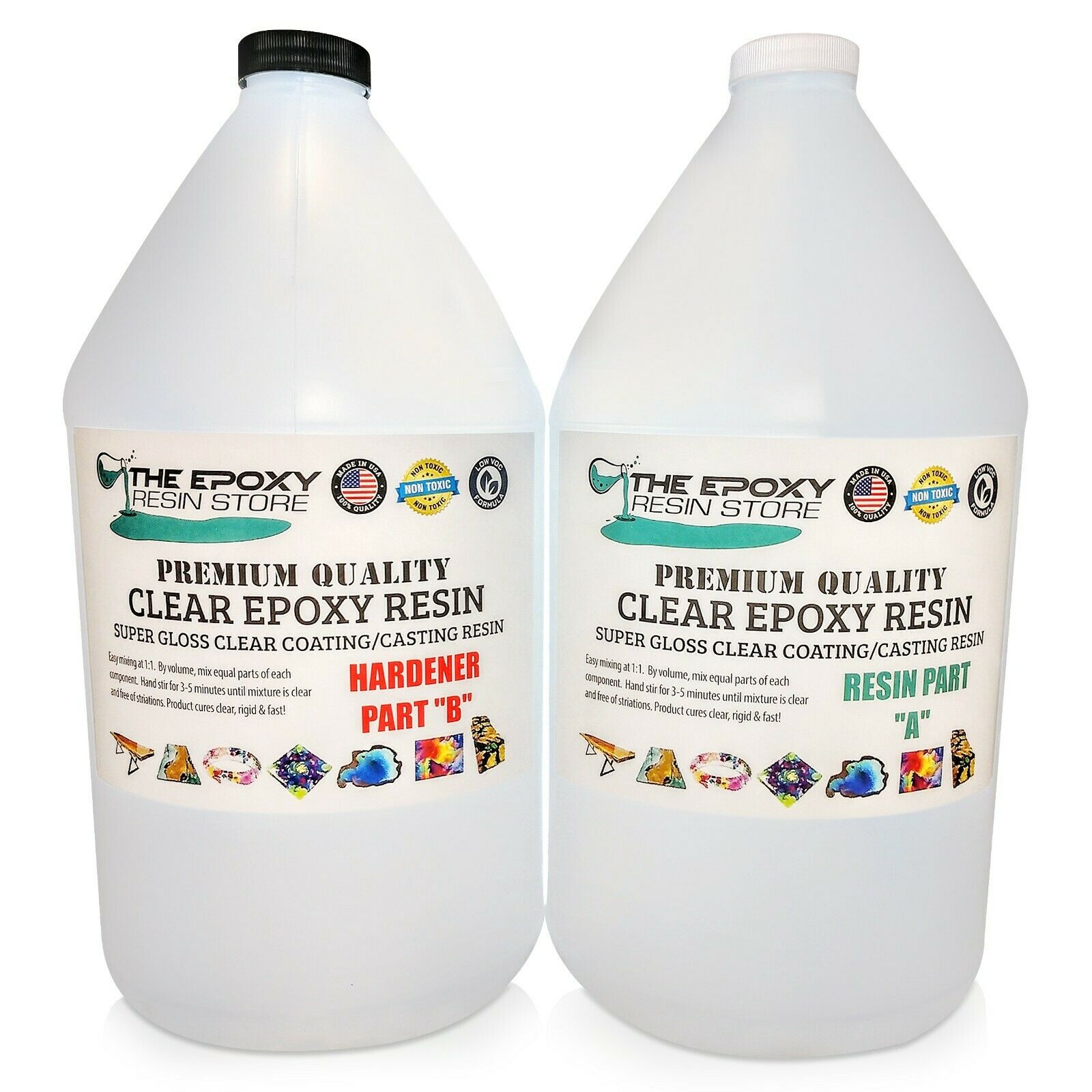 Crystal Clear Epoxy For Bar Tops, Tables, Crafts, Jewelry, Castings-1 Gallon Kit