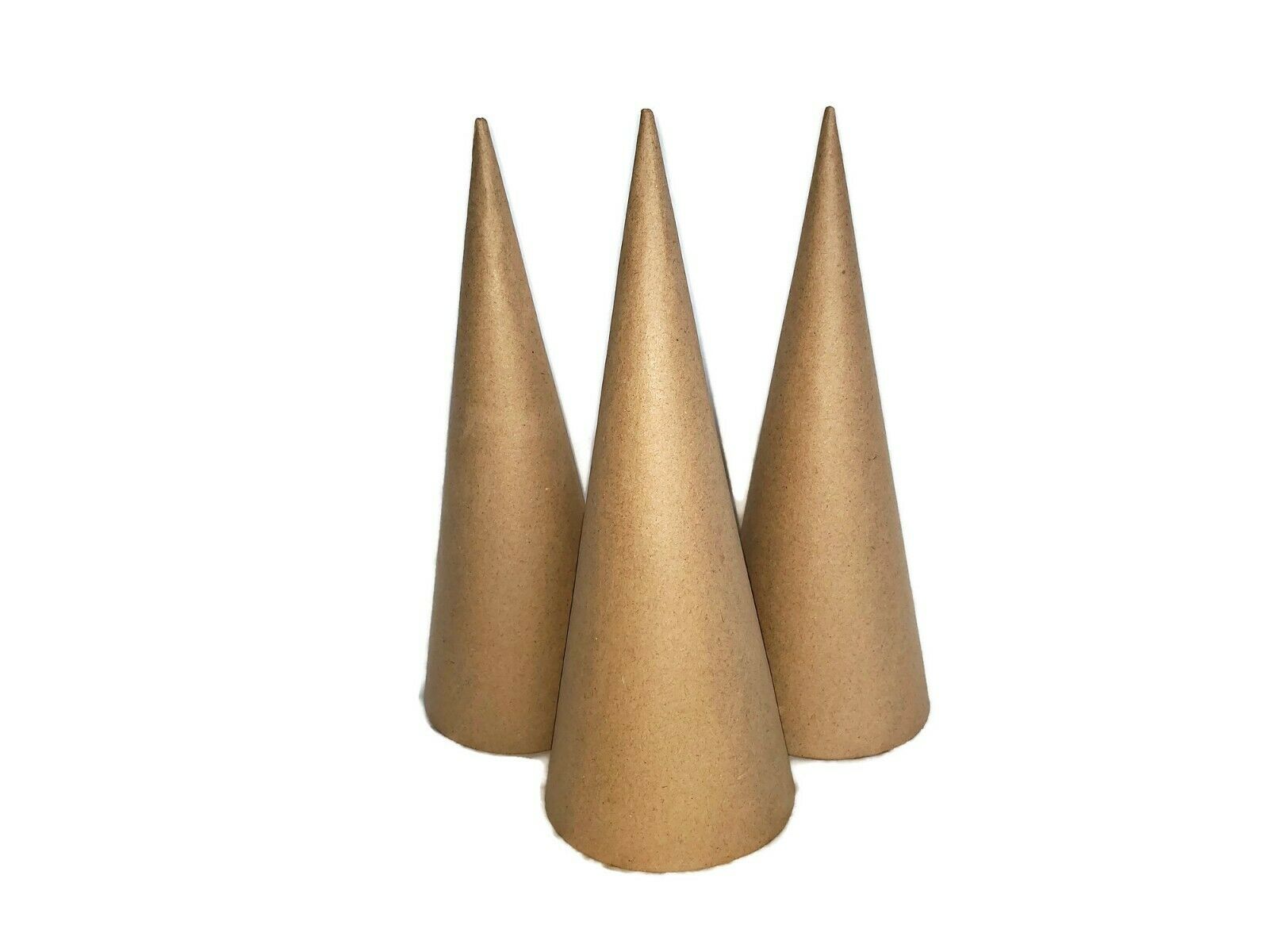 Paper Mache Cones Open Bottom 10.63 X 4 Inches 3 Pieces