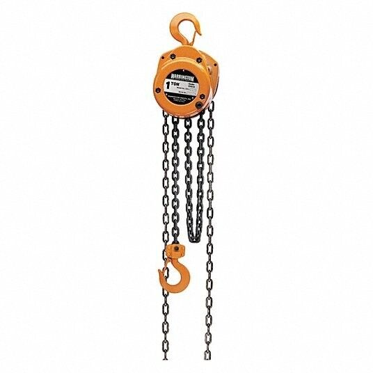 Harrington Cf010-15 Manual Chain Hoist, 2000 Lb., Lift 15 Ft., 1 Ton
