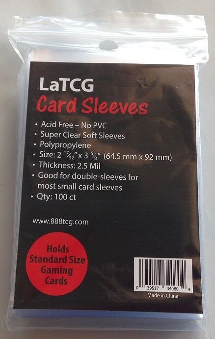100 Latcg Clear Pokemon/mtg Card Soft Sleeves/small Deck Protector Sleeve Covers