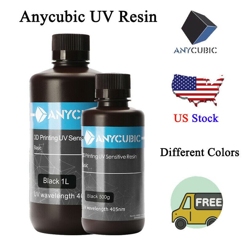 Anycubic 500g/1000g 405nm Uv Sensitive Resin For Sla/lcd Photon 3d Printer Us