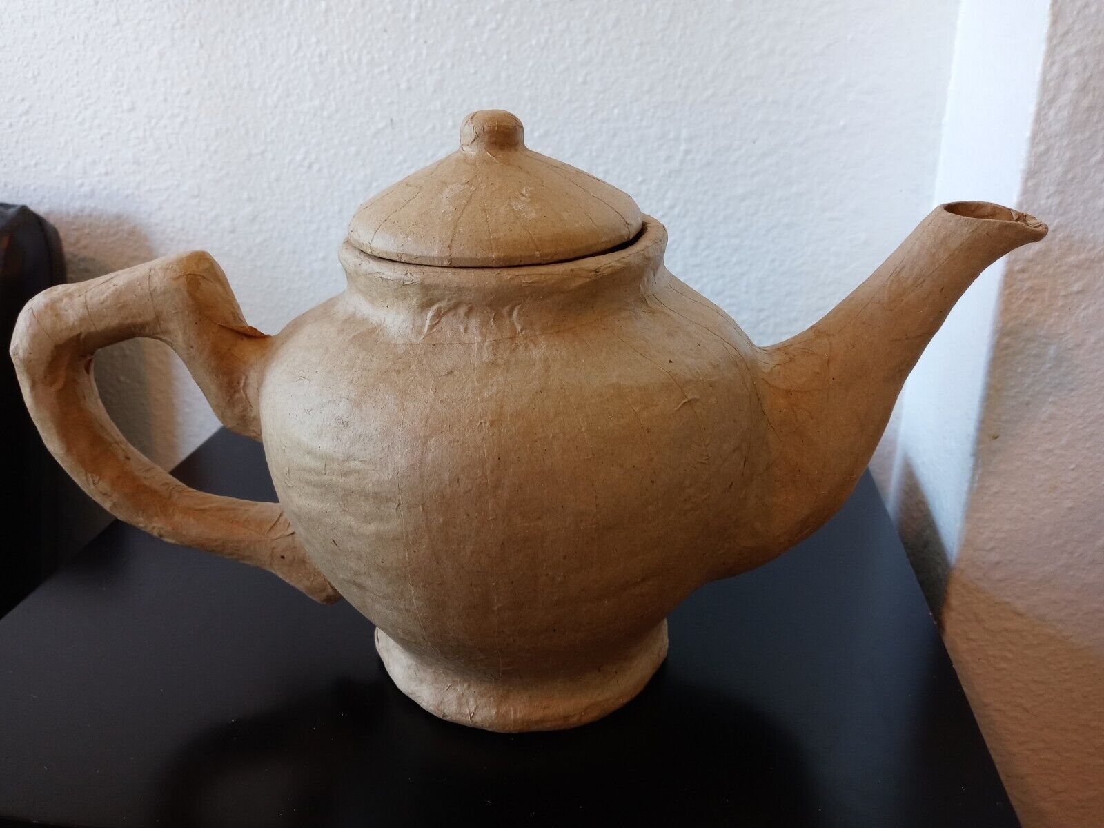 New Large Diy Paper Mache Figural Teapot Form Ready To Cover - Made In Portugal