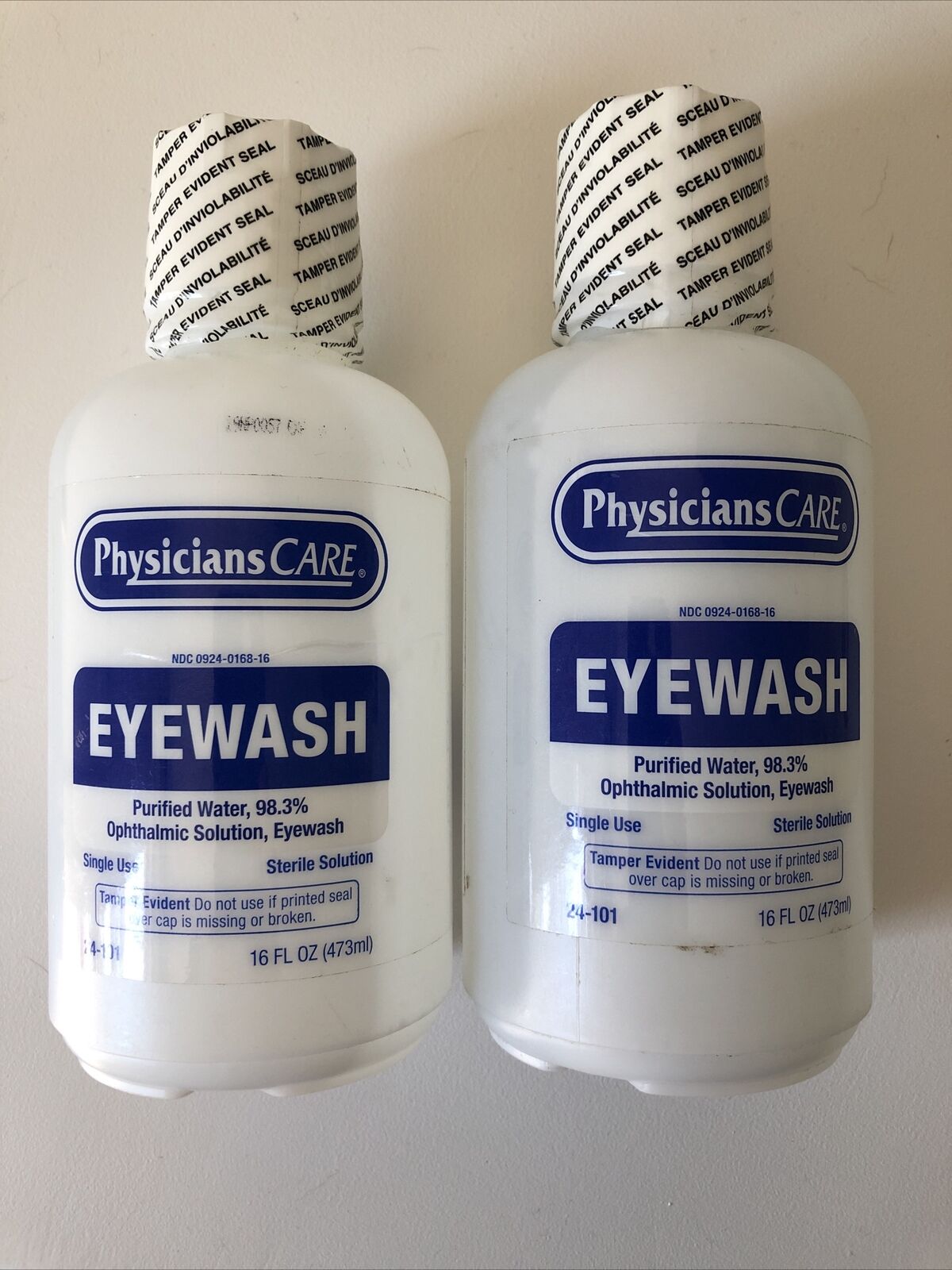 (2) Physicianscare 16 Oz. Eyewash Bottle, (24-101)