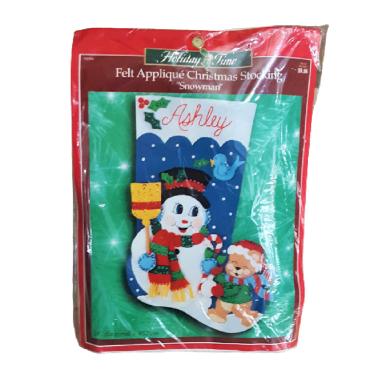 Bucilla Holiday Time Stocking Snowman Kit 18" Sealed Nip